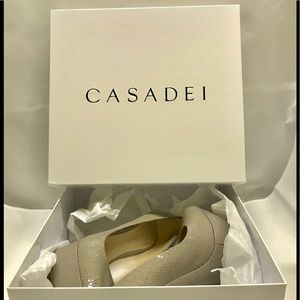 Almost new Casadei Grey Pitondrill Iris Platforms
